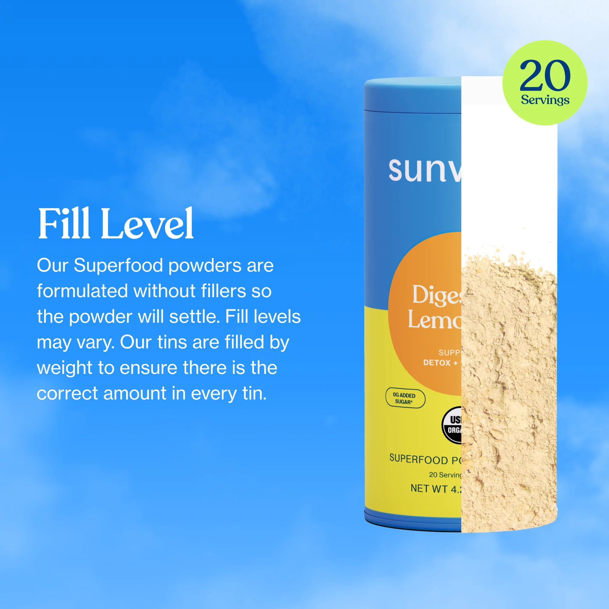 Sunwink Superfood Powder Organic Digestion Lemonade, 4.2 oz N4128