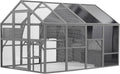 Large Cat Cage Outdoor Wooden Catio Enclosure Patio Large Cat Run House for Multiple Pets Walk in Kitten Kennel with with Bridges, Walks, Small Houses 108.7''Outdoor Indoor Cats with Weatherproof Roof
