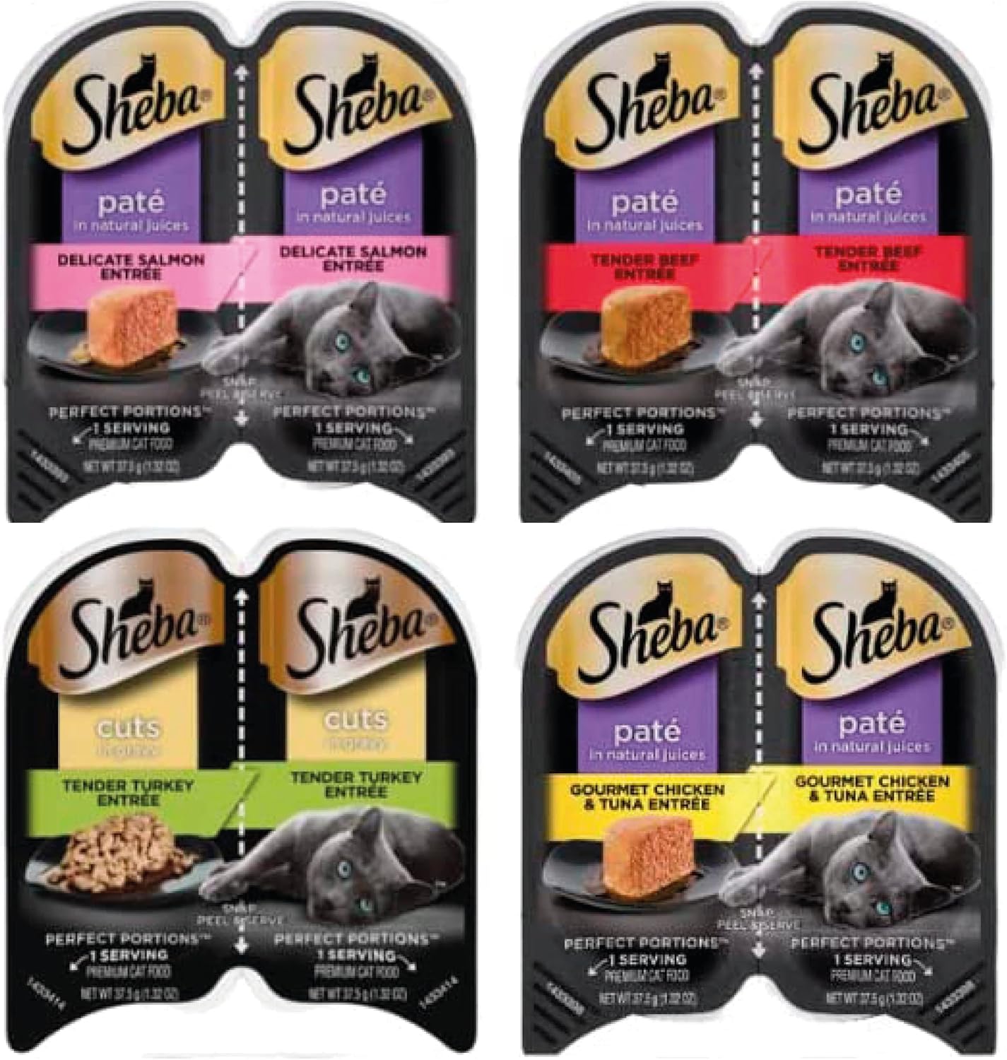 Sheba Perfect Portions Pate Wet Cat Food Cuts in Gravy Variety Pack, 12 Packs T67093