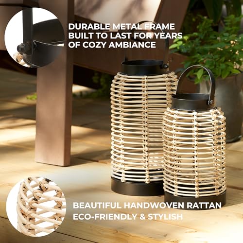 Natural Rattan Boho Lanterns Handcrafted Home Decor Q86698