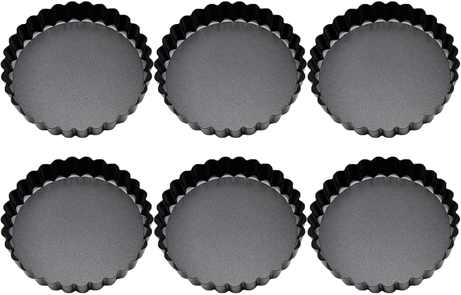 6 pcs Egg Tart s, 3" Mini Tart Pans Removable Bottom, Cupcake Cake Muffin Tin Pan Baking Tool, Reusable Quiche Bakeware Carbon Steel for Pies, Quiche Bakeware, Cheese Cakes, Desserts