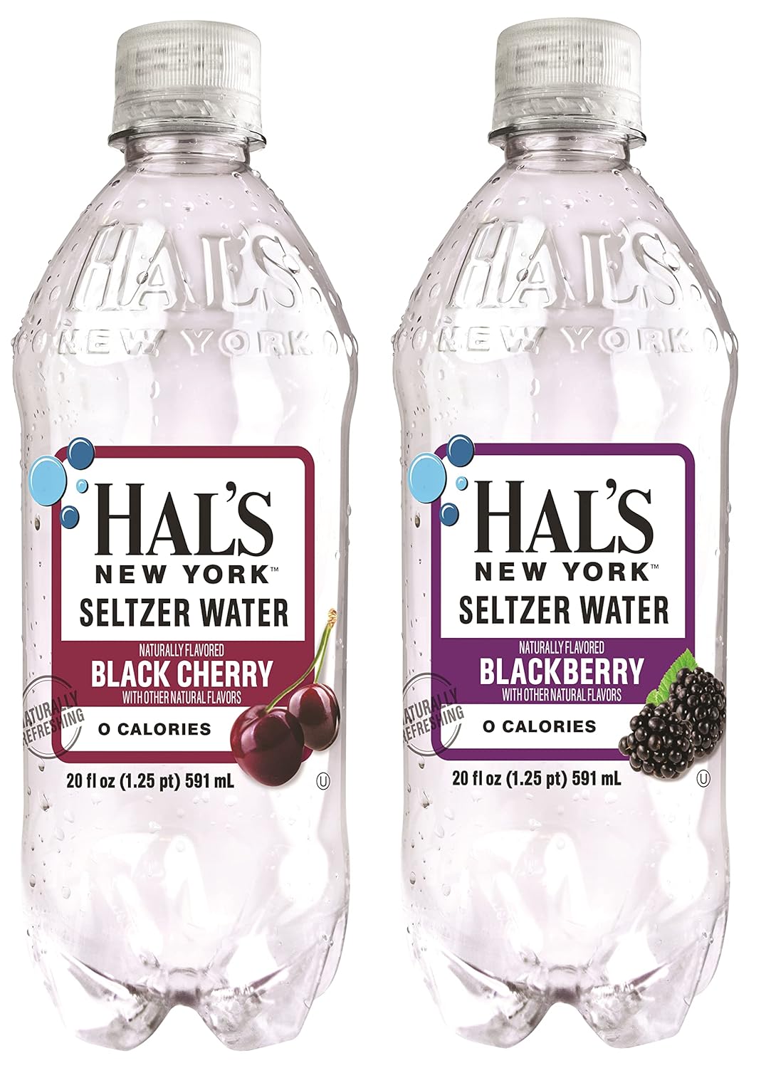 Hal's New York Seltzer Carbonated Flavored Sparkling Water, Multiflavored Variety Sampler Pack, Zero Sugar, Zero Calorie, Zero Carbs, 20 Fl Oz (Cherry Berry Variety Pack, Pack of 24)