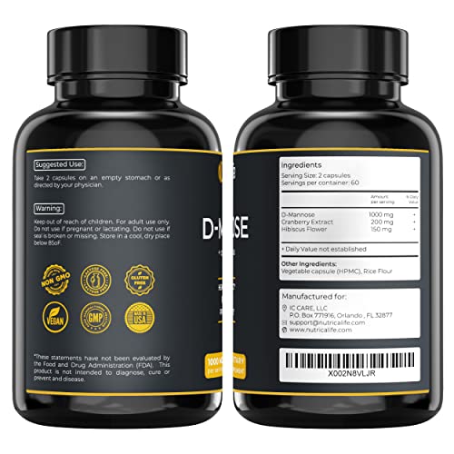 D-Mannose 1000mg Capsules with Cranberry & Hibiscus Extract N49941