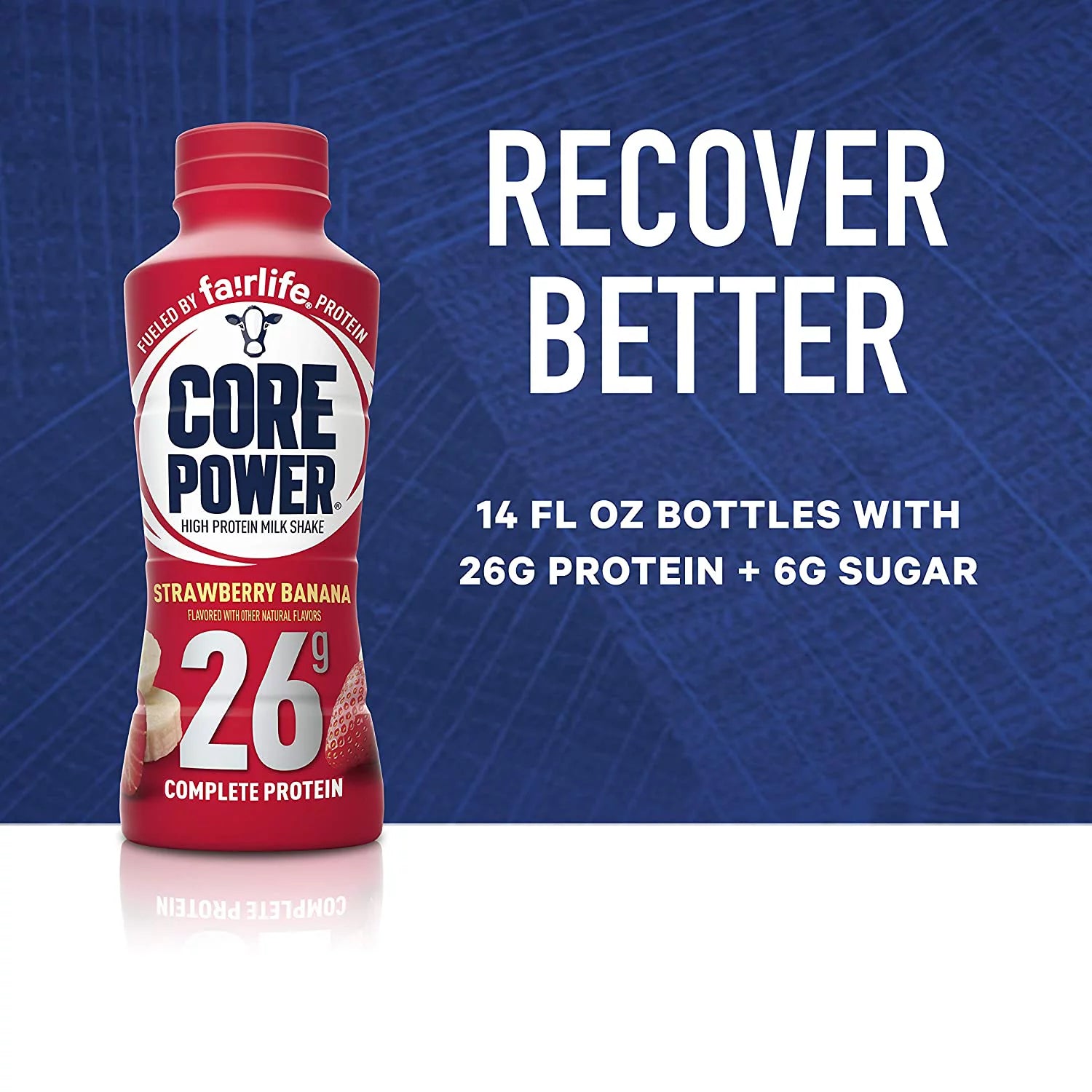 Core Power Fairlife High Protein Milk Shake, Strawberry Banana, 14 Fl Oz (Pack of 12) W8694