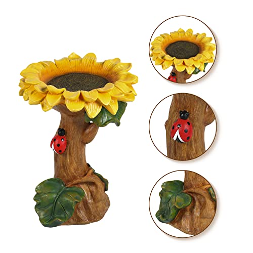 LuxenHome Vintage Spiral Ceramic Birdbath 20-in B782780
