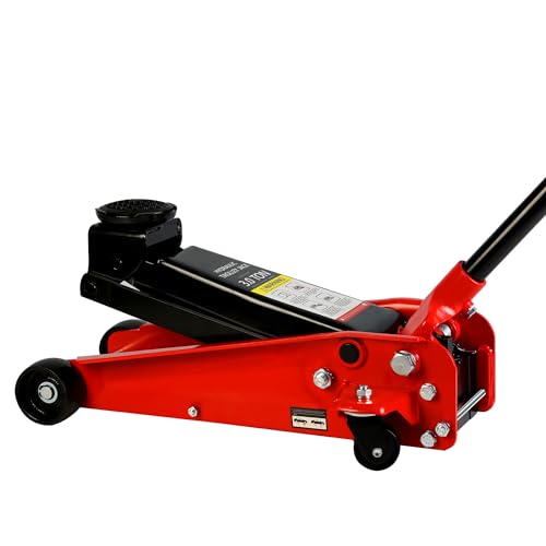 Pvillez Floor Jack, Heavy Duty Hydraulic Low Profile Steel Racing Jack, 2 Ton Capacity Blue H10635