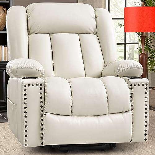 Large Power Lift Chair Recliner for Elderly with Heat and Massage, Dark Brown W500