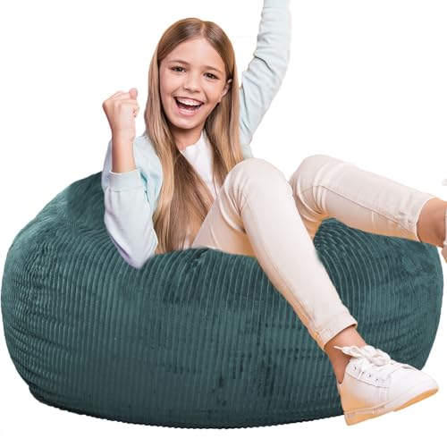 Faux Fur Bean Bag Chair for Adults with Filling, Blue J1419
