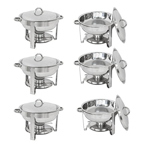 Upgraded 5 Qt Stainless Steel Chafing Dish Set of 2 with Food Pan and Lid H798792