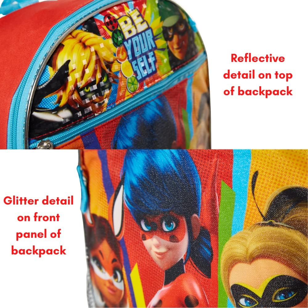 Miraculous Ladybug Girl Power Backpack Set for Girls, 16 inch with Lunch Bag & Pencil Case W2787