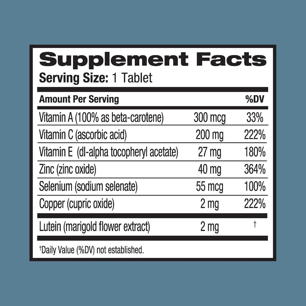 Ocuvite Eye Vitamin & Mineral Supplement with Lutein by Bausch + Lomb, 120 Count (Pack of 2) T88923
