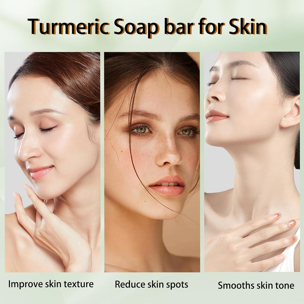 3Packs Turmeric Soap Bar with Vitamin C & E for Face and Body L6398