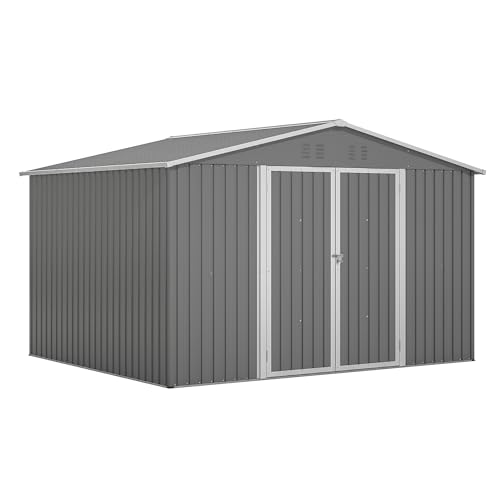 Outdoor Storage Shed 6x4 Ft, Heavy-Duty Resin Tool Shed with Lockable Doors Z7258