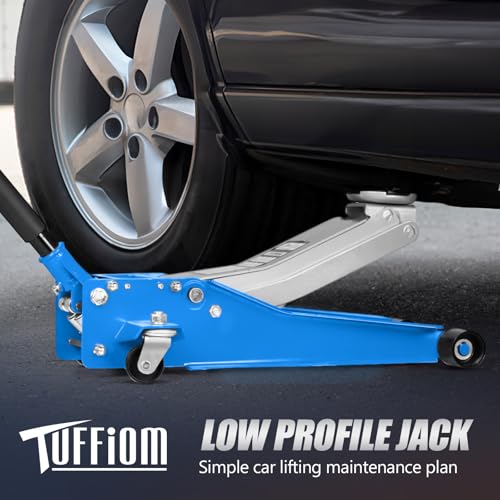 TUFFIOM Low Profile Floor Jack, Dual Pistons Quick Lift for Cars & SUVs K567715