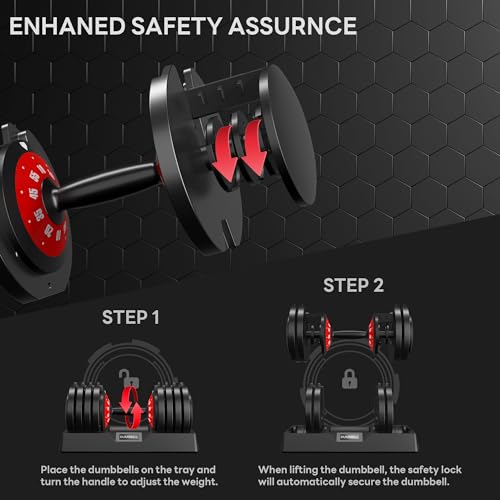 SogesPower Adjustable Dumbbells 5LB to 110LB with Anti-Slip Metal Handle for Home Gym S1488