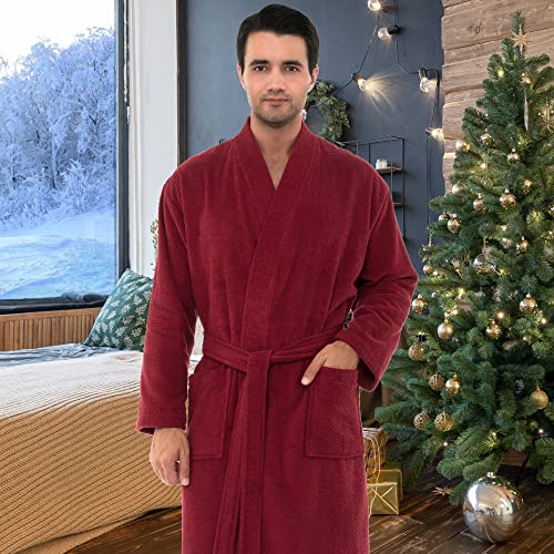 TowelSelections Men's 100% Cotton Terry Cloth Kimono Bathrobe X354
