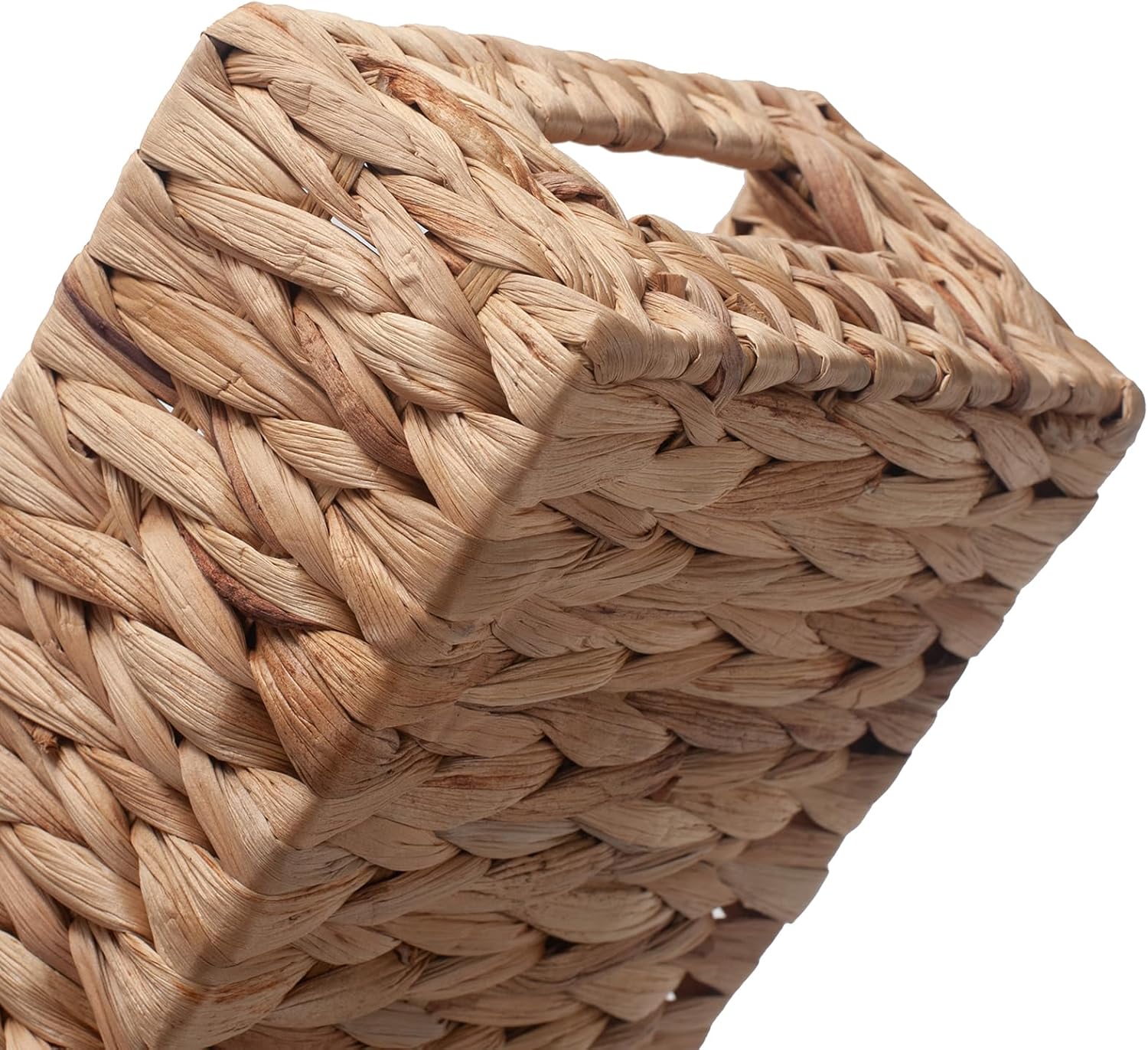 Water Hyacinth Wicker Toilet Paper Basket with Handles for Bathroom Storage D137