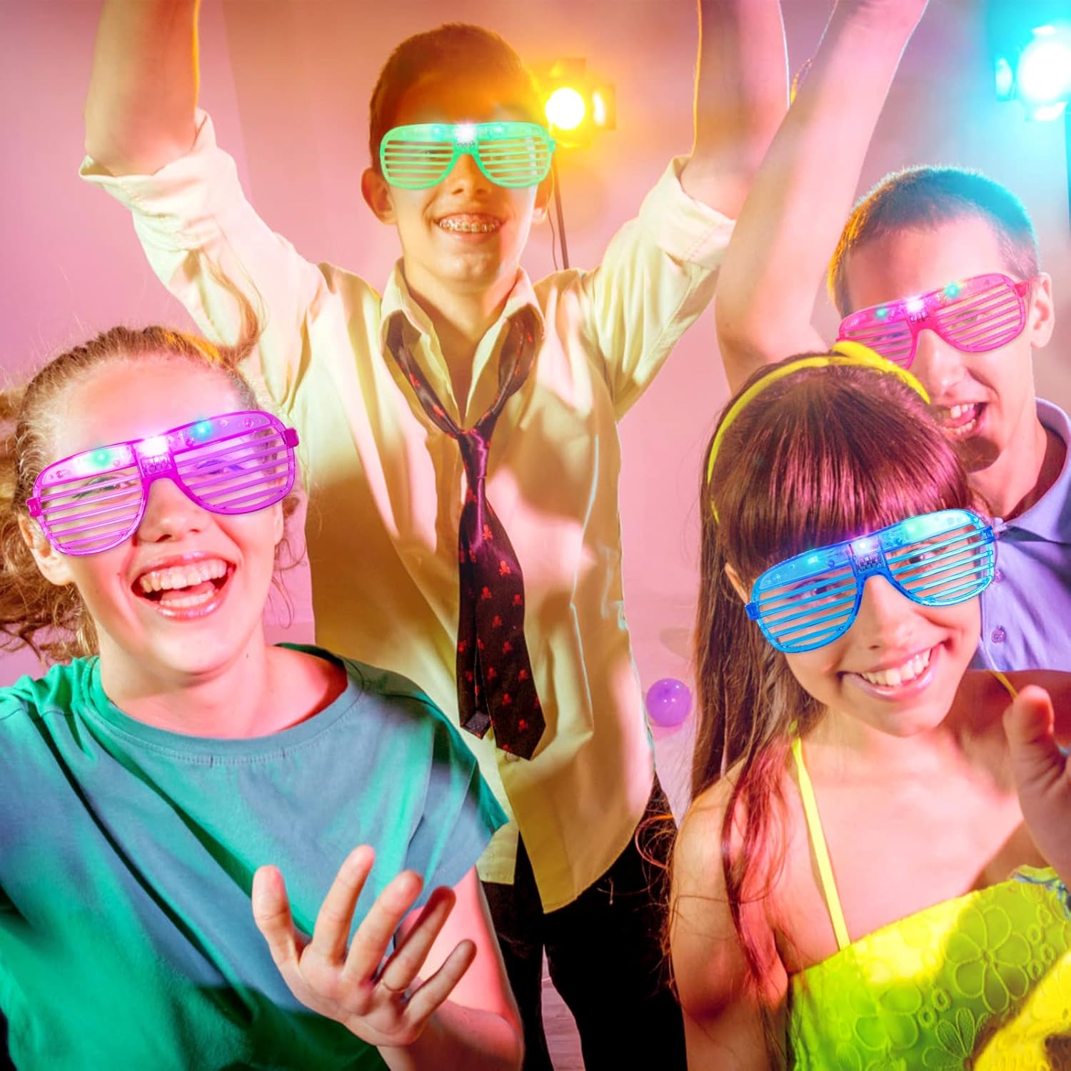 Hxezoc 15 Pack LED Glow in The Dark Glasses for Kids Adults Party Favors V48252