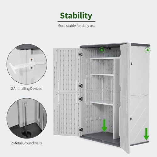Macrout Plastic Storage Shed 4.3 x 2.5 ft Waterproof Outdoor Cabinet G522