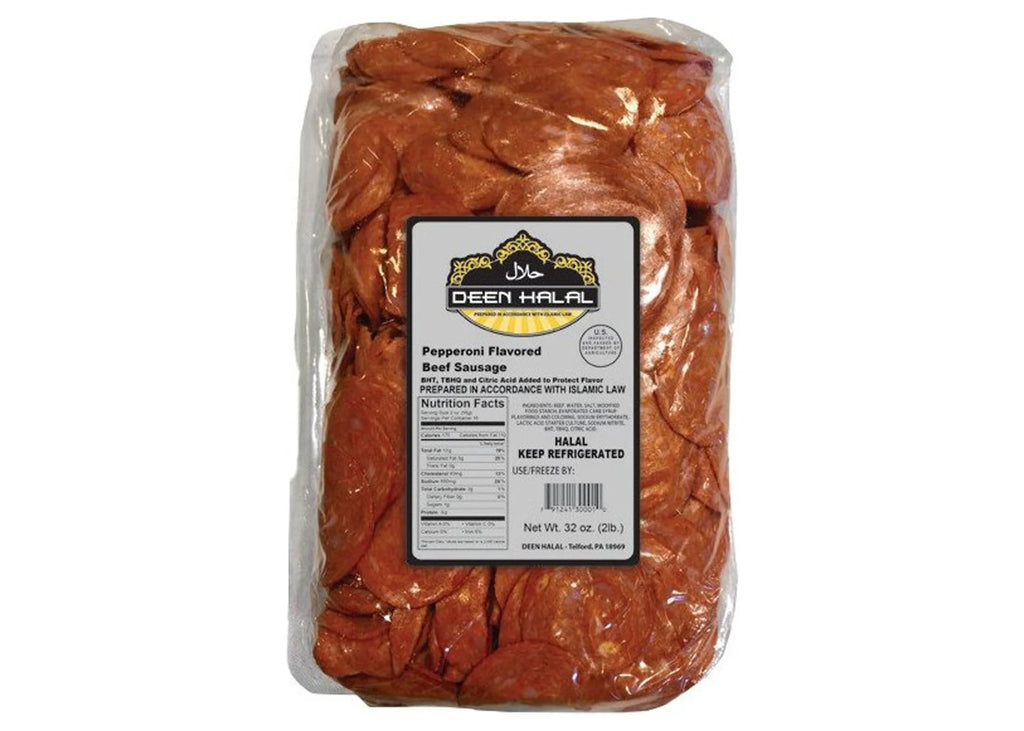 Deen Halal Sliced Pepperoni Flavored Beef Sausage 2lbs J262