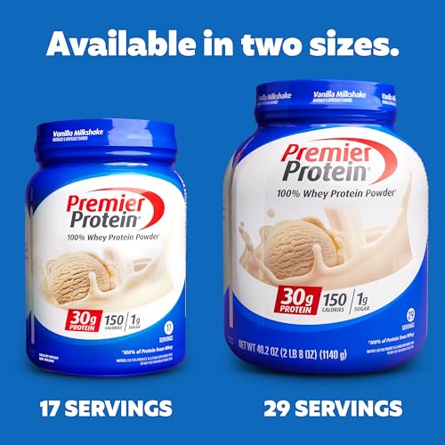 Premier Protein Powder, Vanilla Milkshake, 30g Protein, 17 Servings V9109