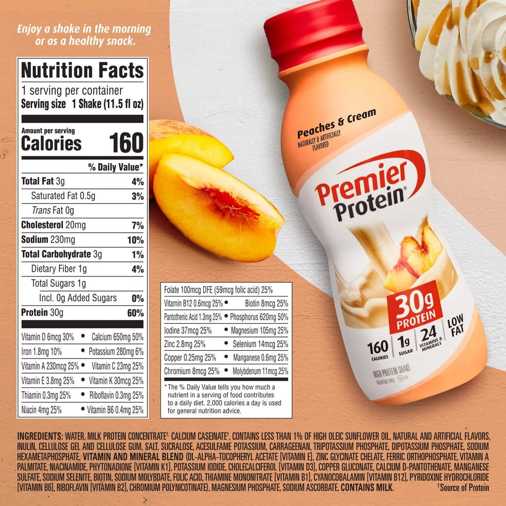 Premier Protein Shake Peaches & Cream 12 Pack F83374