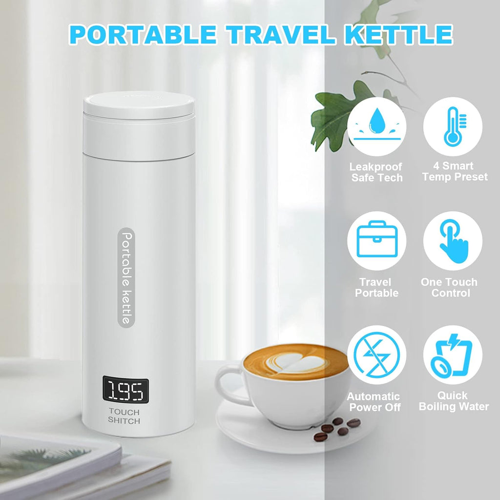 Portable Electric Tea Kettle 380ml with Auto Shut-Off V437218