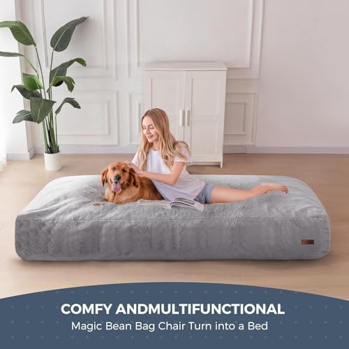 MAXYOYO Giant Bean Bag Chair Bed for Adults, Convertible Floor Sofa G466