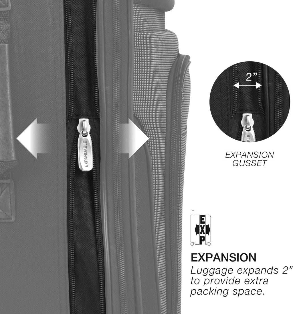 Travel Select Amsterdam Expandable Rolling Upright Luggage 2-Piece Set Navy U98533