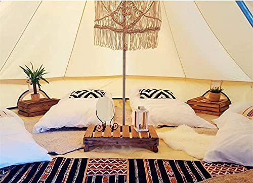UNISTRENGH 4 Season Large Waterproof Cotton Canvas Bell Tent Beige S737224