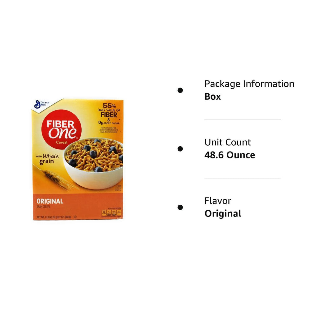 Fiber One Cereal Bran Original 16.2 oz, Pack of 3 M11903