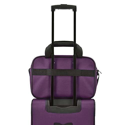 U.S. Traveler Expandable Carry-on Luggage Set, Purple, 4 Wheel S4045