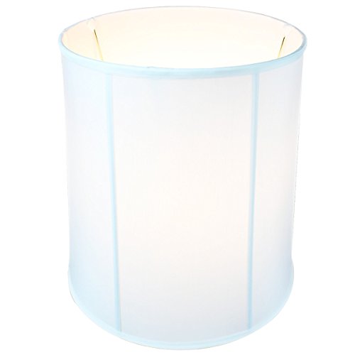 Prestige Tall Drum Lampshade 14x16x17 White Shantung Fabric U74085