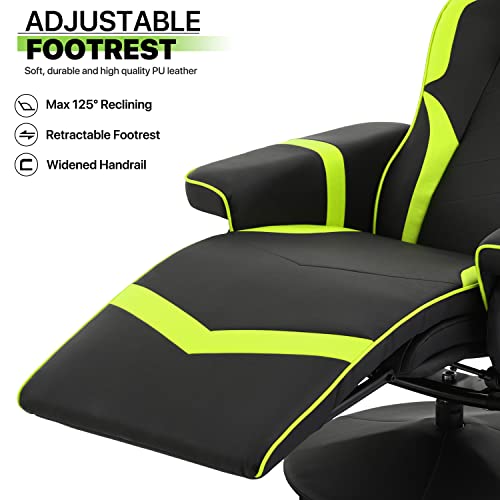 Magshion 360° Swivel Gaming Recliner Chair, Ergonomic PU Leather, Grey G328110