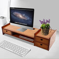 Monitor Stand Laptop Stand with Storage Drawer Adjustable Desktop Storage Organizer Multifunction Storage Shelf Desk Organization Computer Stand for Computer, Cellphone (Wood Color)