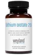 Weyland Brain Nutrition - Lithium Orotate 20mg, 60 Vegetarian Capsules, Lithium Supplement
