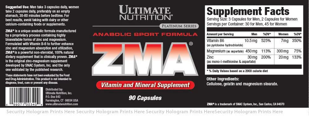 Ultimate Nutrition ZMA Vitamin & Mineral, 90 Capsules B318505