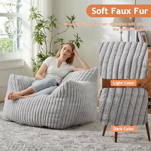 Giant Bean Bag Chair with Filling and Armrests for Adults Teens P241564