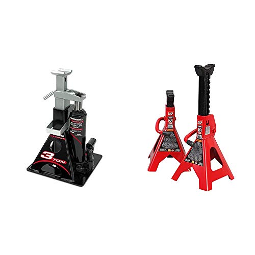 Powerbuilt 3 Ton All-in-One Bottle Jack and Jack Stands, 6000 lb Car Lift J927