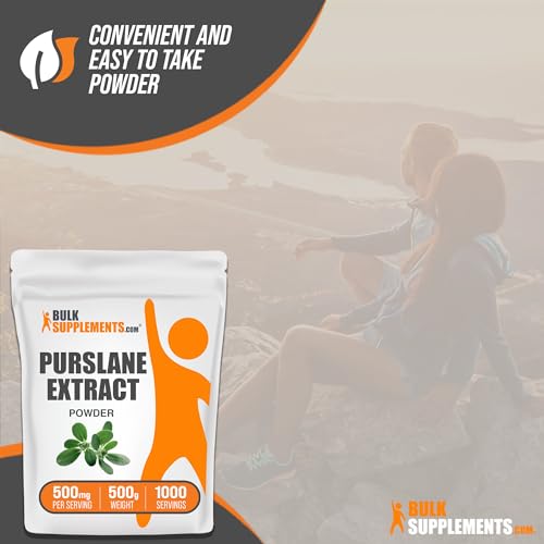 BulkSupplements.com Purslane Extract Powder, Gluten Free, 500mg per Serving, 1kg K76137