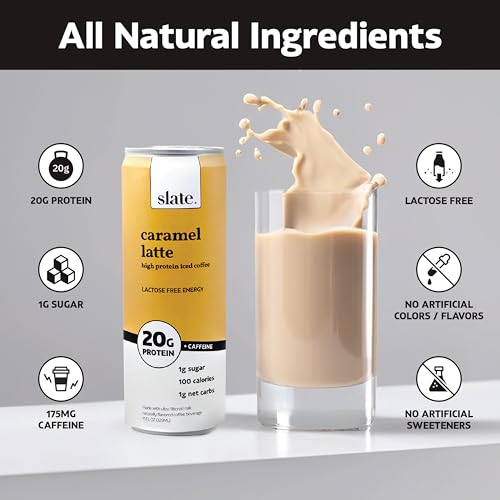 Slate Milk High Protein Dark Chocolate Shake, Lactose Free, 11 fl oz, 12 Cans C31569
