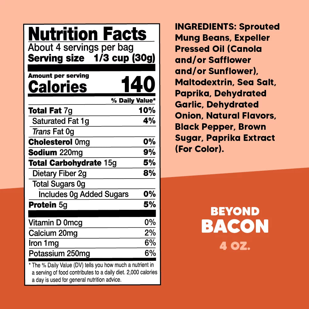 Crunchsters Sprouted Protein Snack Beyond Bacon 4oz 6-Pack W506797