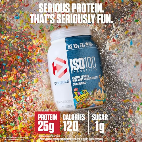 Dymatize x Fruity Pebbles ISO100 Whey Protein Powder, 25g Protein, 20 Servings N7653