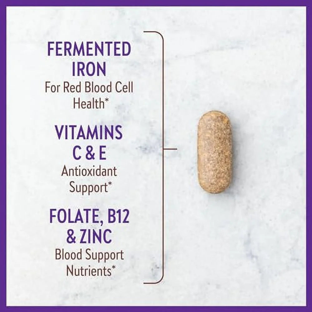 New Chapter Iron Supplement, Whole-Food Fermented with Organic Vegetables & Herbs, 60ct P371