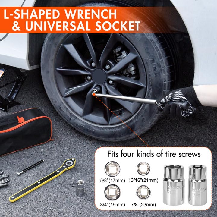 Scissor Jack 3 Ton Tire Changing Kit with Lug Wrench for Car SUV MPV X37986