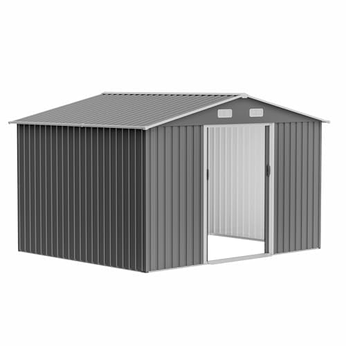 Outdoor Storage Shed 6x4 Ft, Heavy-Duty Resin Tool Shed with Lockable Doors Z7258
