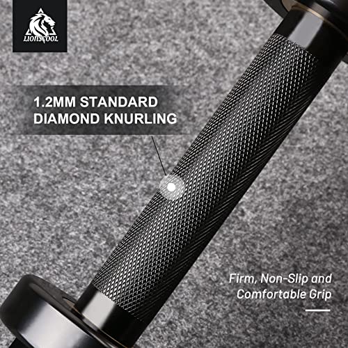 LIONSCOOL 16"/20" Loadable Dumbbells Pairs, Commercial Grade Olympic Dumbbell Bar F2694