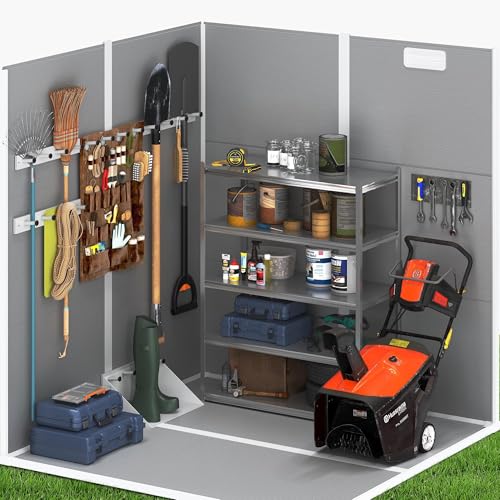 UDPATIO Outdoor Storage Shed 6x6 FT Resin Garden Shed with Lockable Door D90316