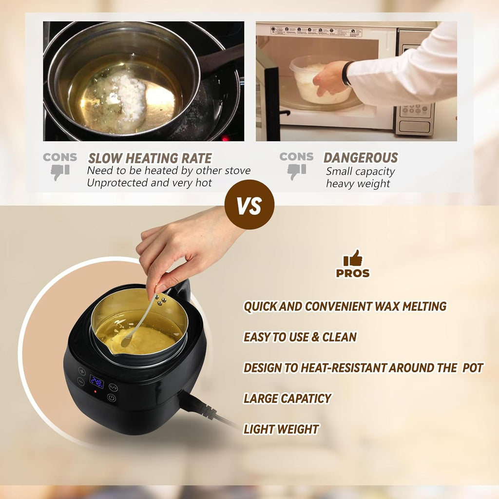 TCFUNDY Wax Melter for Candle Making, 1L Aluminum Pot with Digital Display Q274165