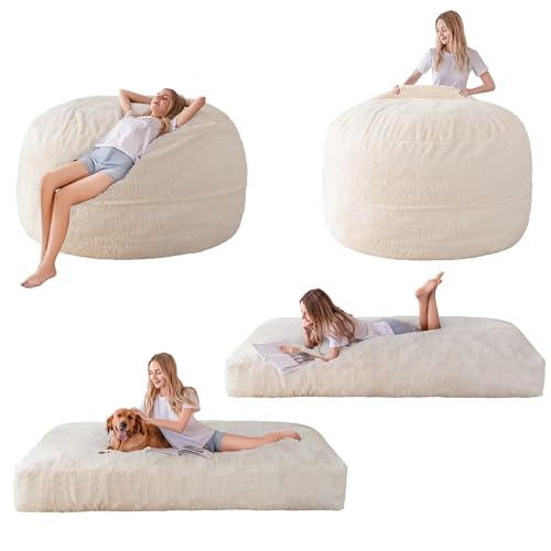 MAXYOYO Giant Bean Bag Chair Bed for Adults, Convertible Floor Sofa G466